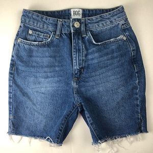 Urban Outfitters Jean Shorts BDG High Waist Rise Cut-off Raw Hem Bermuda Sz 25